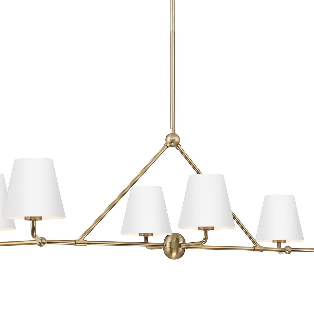 Crystorama Xavier 6 Light Vibrant Gold + White Linear Chandelier