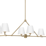 Crystorama Xavier 6 Light Vibrant Gold + White Linear Chandelier