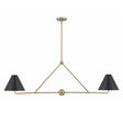 Crystorama Xavier 4 Light Vibrant Gold Linear Chandelier