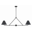 Crystorama Xavier 4 Light Matte Black Linear Chandelier