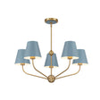 Crystorama Xavier 5 Light Vibrant Gold + Blue Chandelier