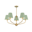 Crystorama Xavier 5 Light Vibrant Gold + Green Chandelier