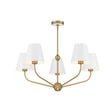 Crystorama Xavier 5 Light Vibrant Gold + White Chandelier