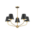 Crystorama Xavier 5 Light Vibrant Gold + Matte Black Chandelier