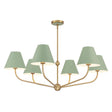 Crystorama Xavier 6 Light Vibrant Gold + Green Chandelier