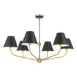 Crystorama Xavier 6 Light Vibrant Gold + Matte Black Chandelier