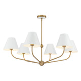 Crystorama Xavier 6 Light Vibrant Gold + White Chandelier