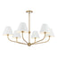 Crystorama Xavier 6 Light Vibrant Gold + White Chandelier