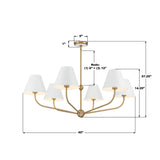 Crystorama Xavier 6 Light Vibrant Gold + White Chandelier