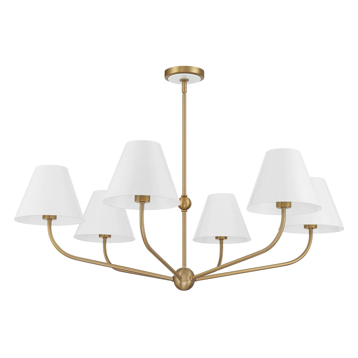 Crystorama Xavier 6 Light Vibrant Gold + White Chandelier