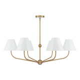 Crystorama Xavier 6 Light Vibrant Gold + White Chandelier