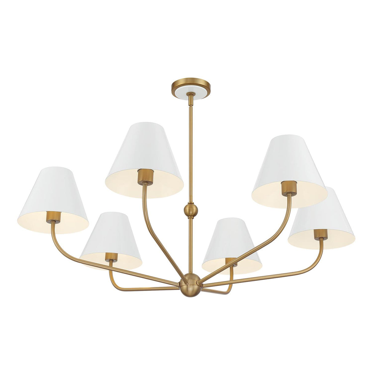 Crystorama Xavier 6 Light Vibrant Gold + White Chandelier