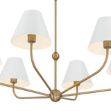 Crystorama Xavier 6 Light Vibrant Gold + White Chandelier