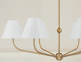 Crystorama Xavier 6 Light Vibrant Gold + White Chandelier