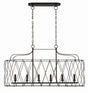 Crystorama Zucca 6 Light English Bronze + Antique Gold Linear Chandelier