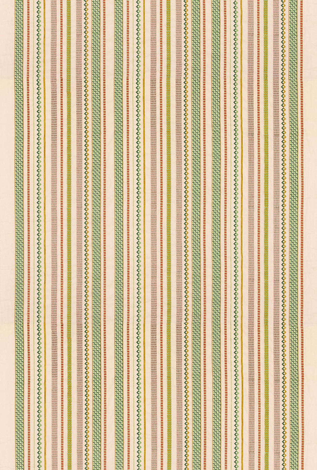 G P & J Baker TUDOR STRIPE RED/GREEN Drapery Fabric