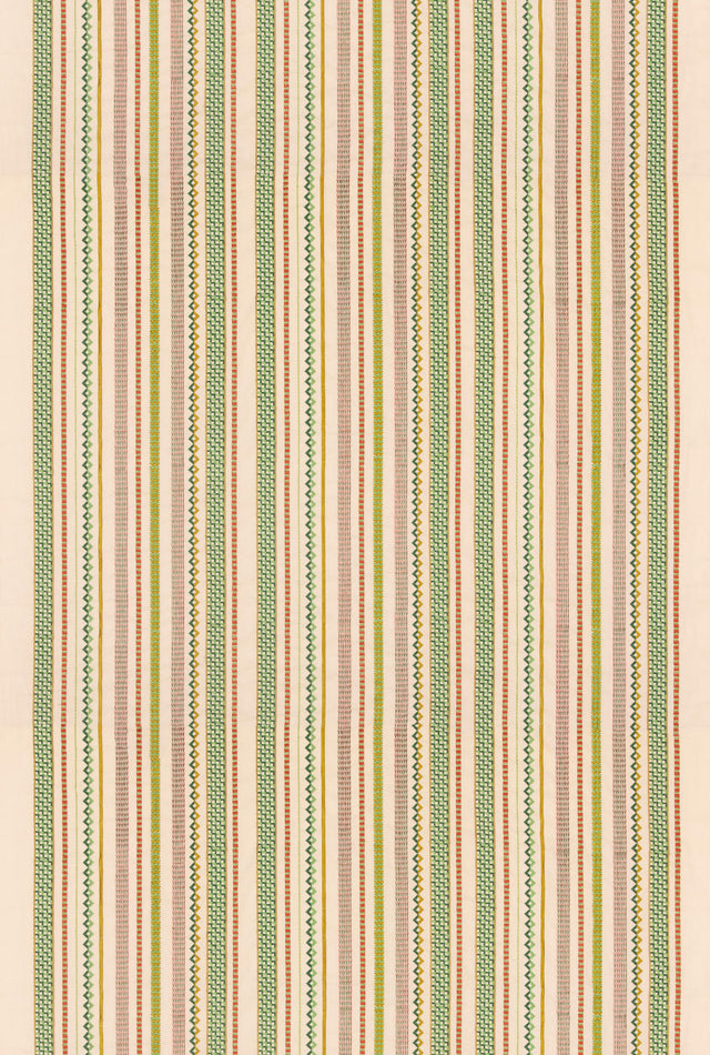 G P & J Baker TUDOR STRIPE RED/GREEN Drapery Fabric