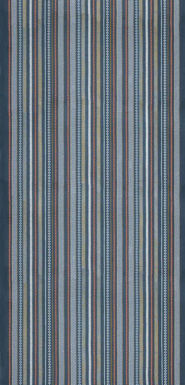G P & J Baker TUDOR STRIPE INDIGO Drapery Fabric