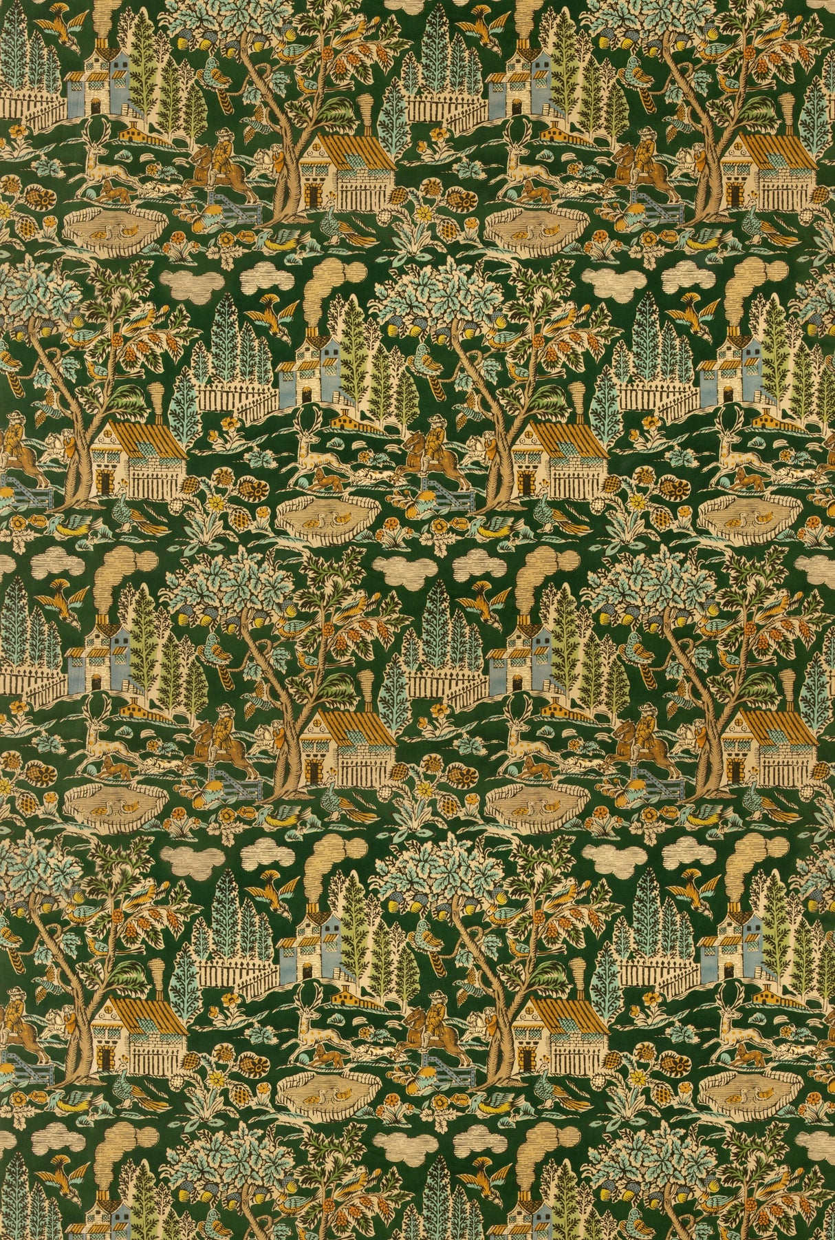 G P & J Baker HOME PARK VELVET ROYAL GREEN Fabric