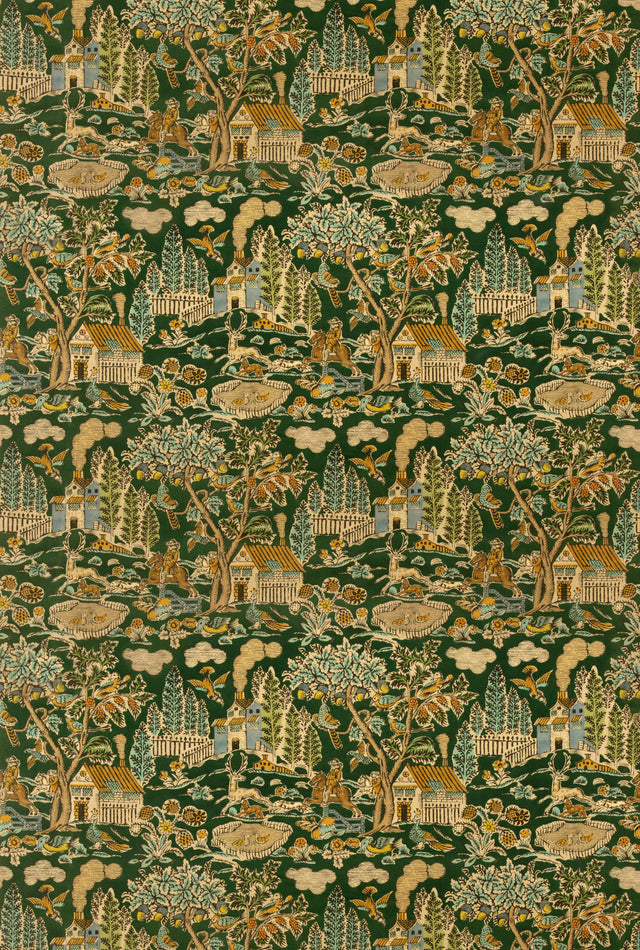 G P & J Baker HOME PARK VELVET ROYAL GREEN Fabric