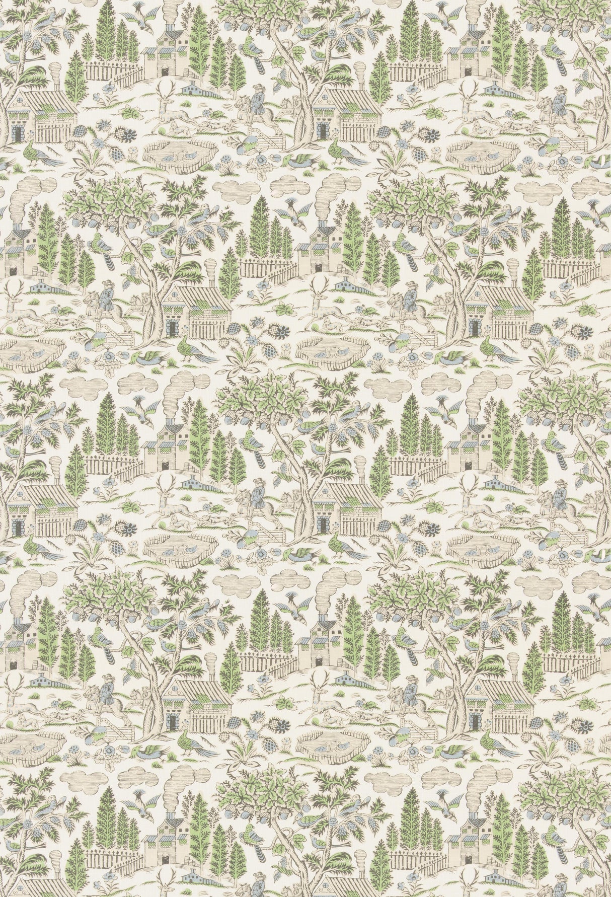 G P & J Baker HOME PARK GREEN/BLUE Fabric