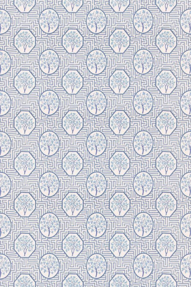 G P & J Baker ROYAL MAZE ROYAL BLUE Fabric
