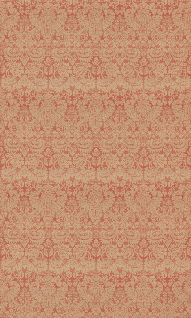 G P & J Baker QUEEN'S DAMASK OLD RED Fabric