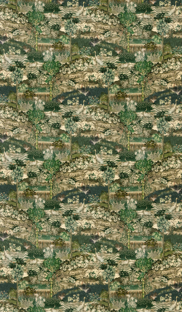 G P & J Baker PALACE TAPESTRY VELVET ROYAL GREEN Fabric