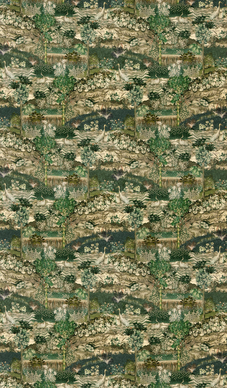G P & J Baker PALACE TAPESTRY VELVET ROYAL GREEN Fabric