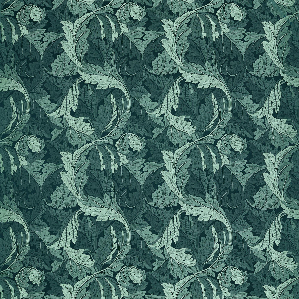 Clarke & Clarke ACANTHUS JACQUARD TEAL Upholstery Fabric