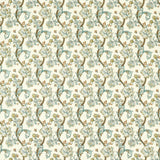 Clarke & Clarke GOLDEN LILY EMBROIDERY LINEN/TEAL Drapery Fabric