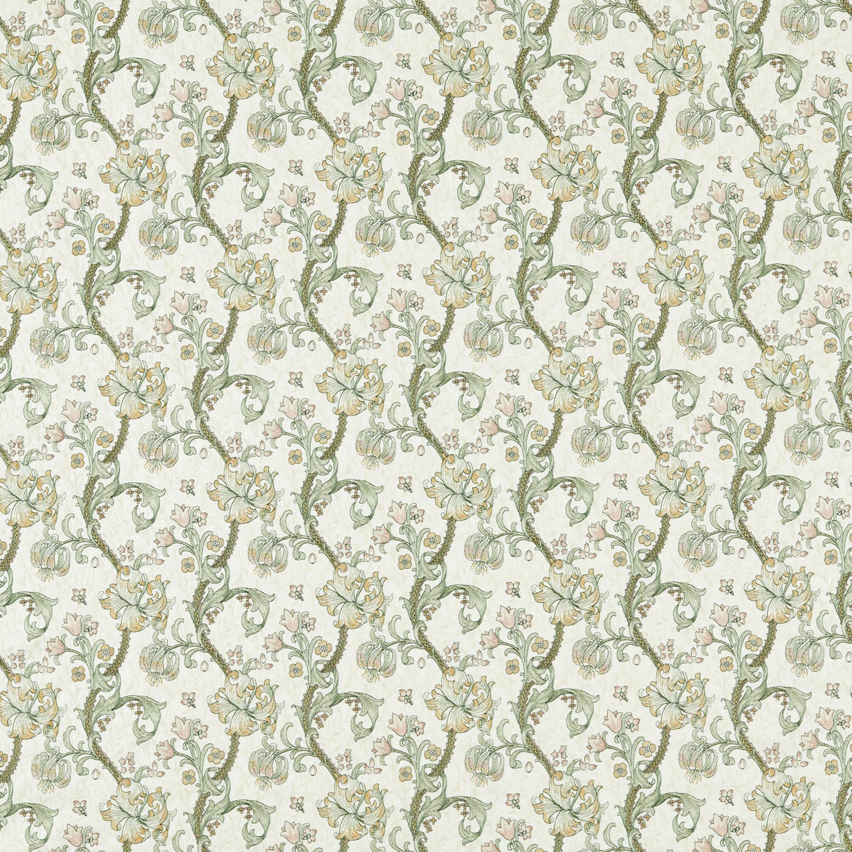 Clarke & Clarke GOLDEN LILY EMBROIDERY LINEN/BLUSH Drapery Fabric