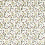 Clarke & Clarke GOLDEN LILY EMBROIDERY PLUM/DENIM Drapery Fabric