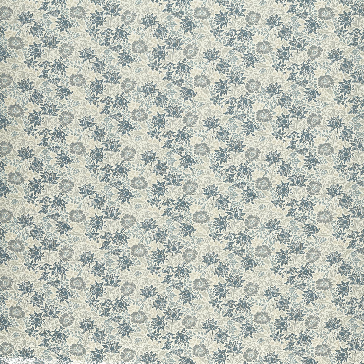 Clarke & Clarke MALLOW JACQUARD MIDNIGHT/DENIM Drapery Fabric