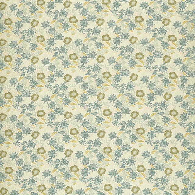 Clarke & Clarke MALLOW JACQUARD MINERAL/CHARTREUSE Drapery Fabric