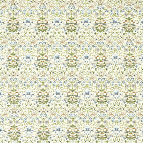 Clarke & Clarke STRAWBERRY THIEF EMBROIDERY APPLE/BLUE Drapery Fabric