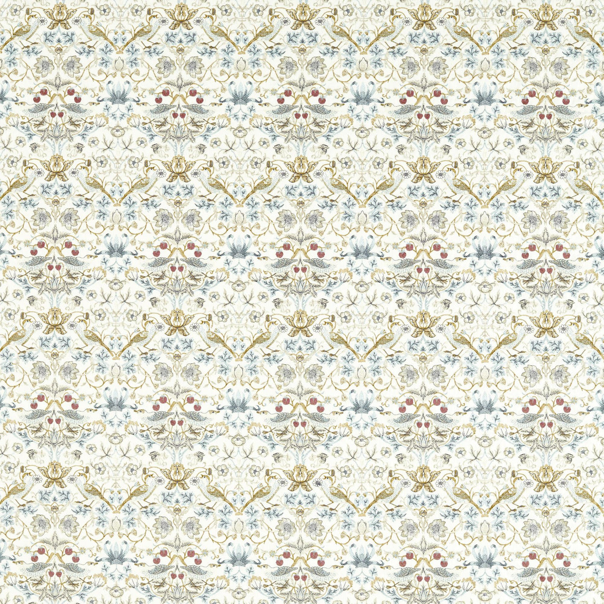 Clarke & Clarke STRAWBERRY THIEF EMBROIDERY DENIM Drapery Fabric