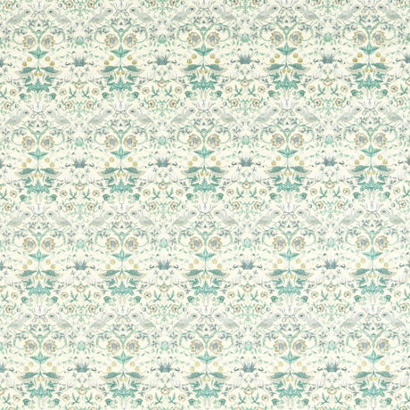 Clarke & Clarke STRAWBERRY THIEF EMBROIDERY TEAL Drapery Fabric