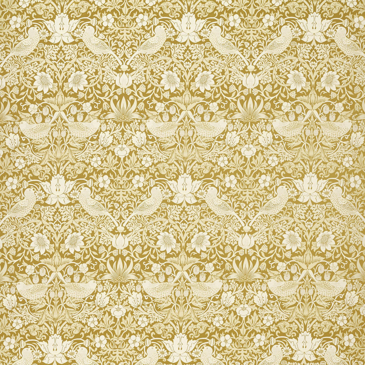 Clarke & Clarke STRAWBERRY THIEF JACQUARD CHARTREUSE Drapery Fabric