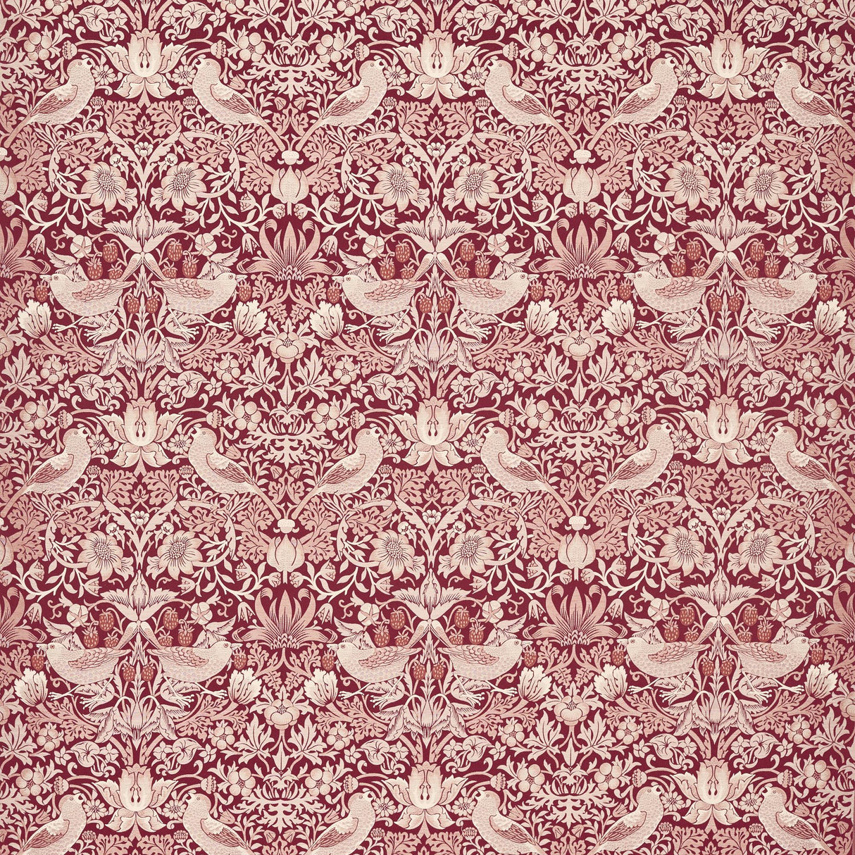 Clarke & Clarke STRAWBERRY THIEF JACQUARD PLUM Drapery Fabric