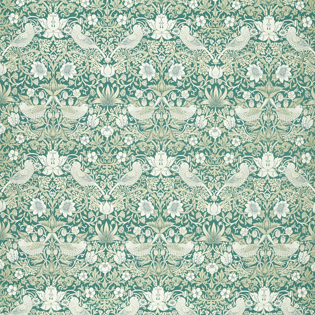Clarke & Clarke STRAWBERRY THIEF JACQUARD TEAL Drapery Fabric