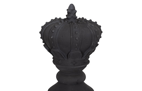 Phillips Collection King Chess Sculpture, Cast Stone Black, Small Black Accent