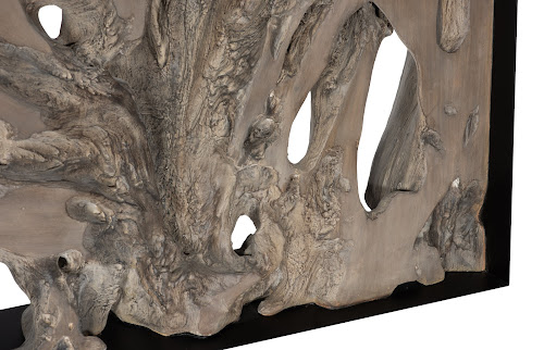 Phillips Collection Cast Root Framed  Table, Resin Gray Wood Finish Console