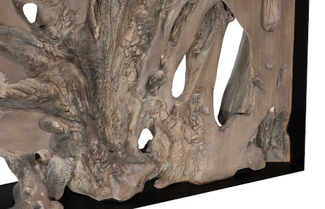 Phillips Collection Cast Root Framed  Table, Resin Gray Wood Finish Console