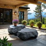 Phillips Collection Cast Boulder Charcoal Stone Small Coffee Table