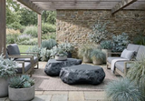 Phillips Collection Cast Boulder Charcoal Stone Large Coffee Table