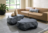 Phillips Collection Cast Boulder Charcoal Stone Large Coffee Table