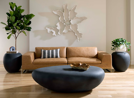 Phillips Collection River Stone Charcoal Stone Extra Large Coffee Table