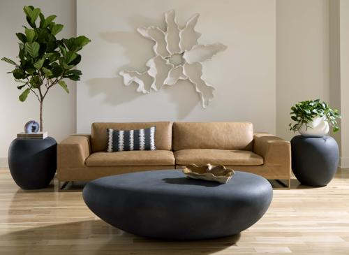 Phillips Collection River Stone Charcoal Stone Extra Large Coffee Table