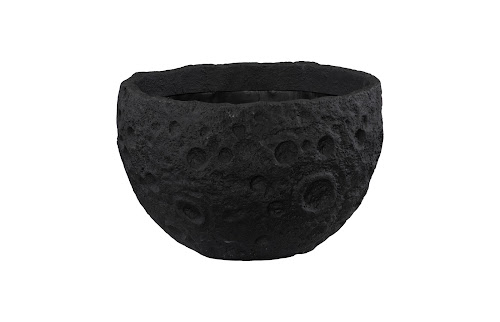 Phillips Collection Crater Black Stone Planter